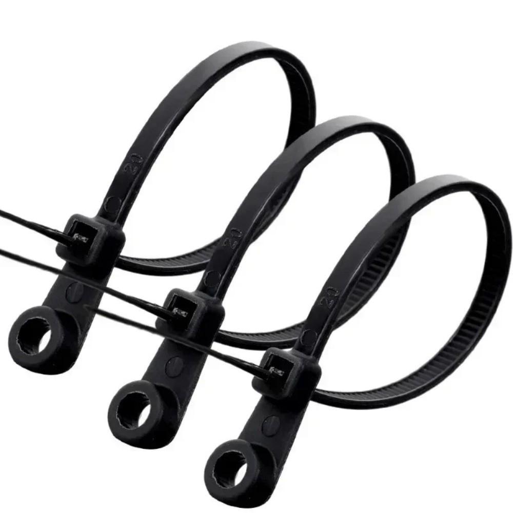 100 шт. Самозатягивающиеся кабельные стяжки с отверстием для винта Сверхпрочные стяжки-молнии для шнуров Ежедневный ремонт автомобиля