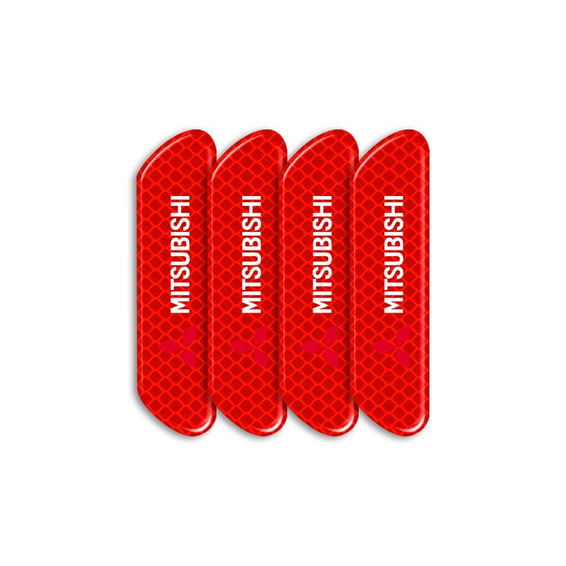 gjdn6 4pcs Car Door Reflective Strips Security Warning Sticker Emblem  For Mitsubishi Lancer ASX Outlander Pajero Carisma L200 Galant