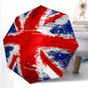 Зонт-трость с рисунком флага Union Jack - Милый мультяшный дизайн, Портативный складной зонт с прочным железным каркасом и 8 спицами для любого сезона