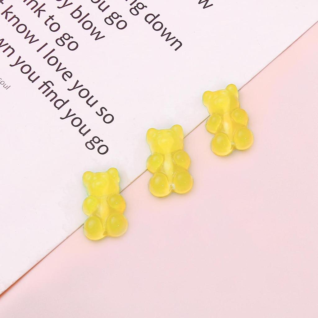 10pcs Resin Candy Color Bear Charms Pendant Beads for Necklace Bracelet Jewelry Making