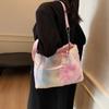 Autumn plush bag women's 2025 new niche design shoulder messenger bag Internet celebrity foreign style fluff bucket bag
