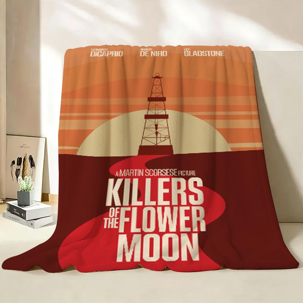 Movie K Killers o of t the F Flower M Moon Throw Flannel Throw Blanket Suitable for Sofa Living Room Bedroom