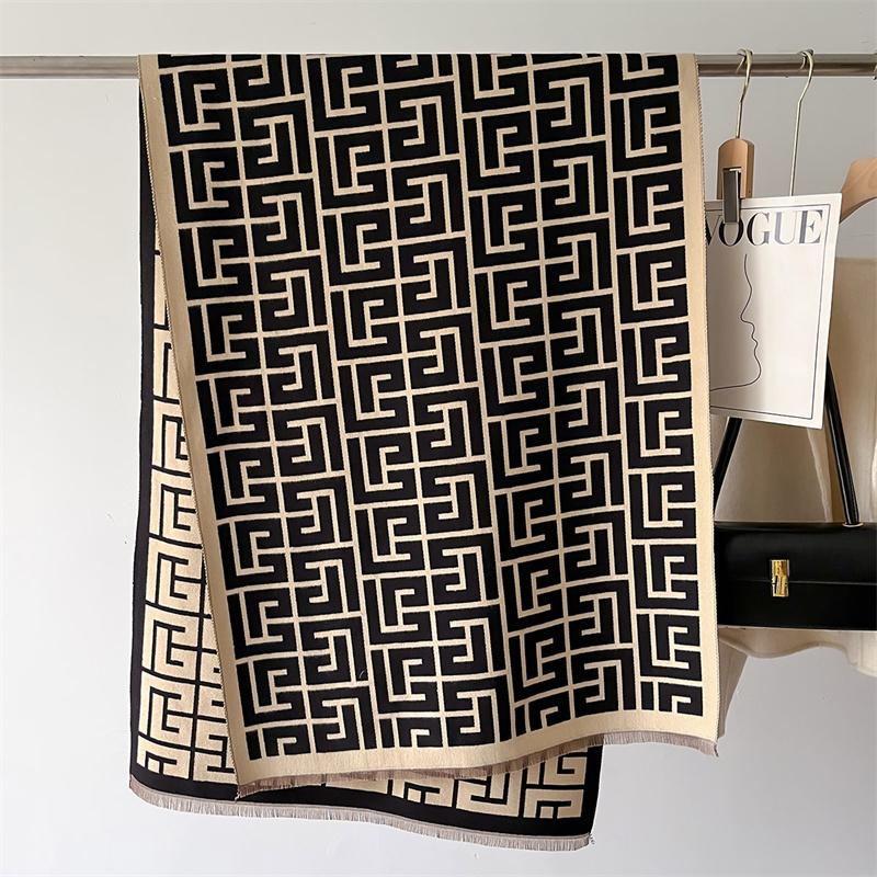 Зимний теплый кашемировый шарф для женщин, роскошный принт, пашминовая шаль, шейный платок, женская повязка на голову Bufanda Echarpe Design