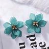 1 пара элегантных серег с преувеличенным темпераментом, акриловые серьги-клипсы в винтажном стиле с цветком, ювелирный аксессуар