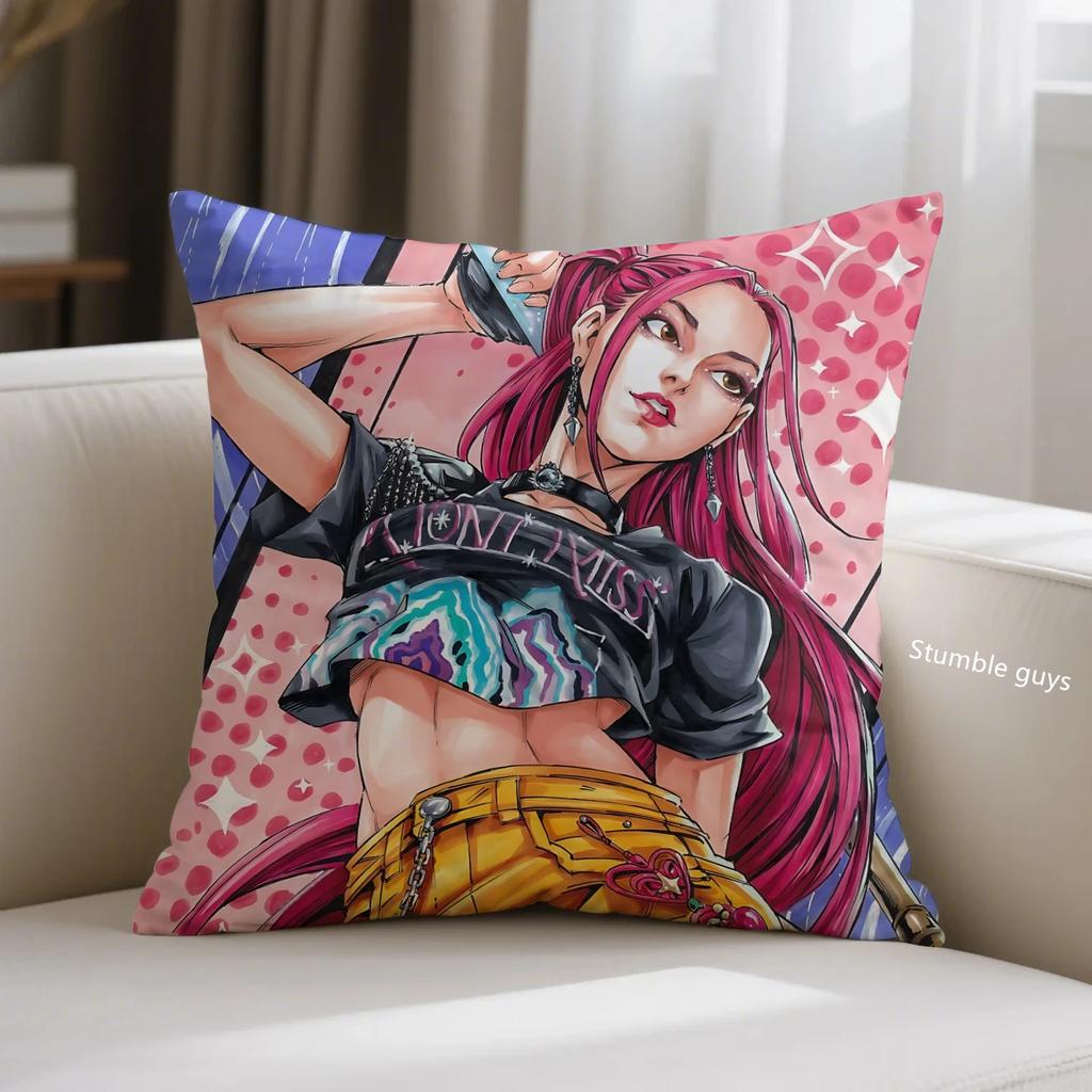 Anime Sofa Pillowcase Kpop Demon Hunters Cushion Cover Home Use