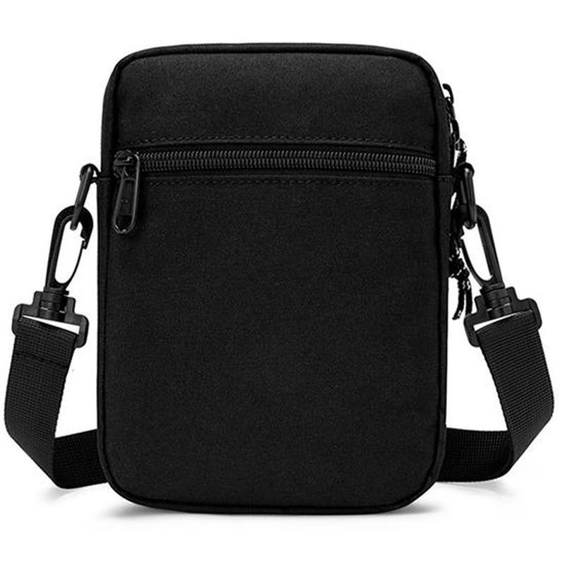 Черная мужская повседневная диагональная сумка, простой стиль, мини-сумка на одно плечо, легкая пригородная маленькая квадратная сумка