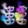 Party Supplies Feather Butterfly Mask Light Up Venice Masquerade Masks LED Glowing Mask  Gift