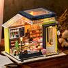 Магазин тортов Кукольный домик Мини DIY Малый набор Строительная модель для сборки DIY Ручная работа 3D-пазл Набор со светодиодной игрушкой Для подарков детям Кукольный домик