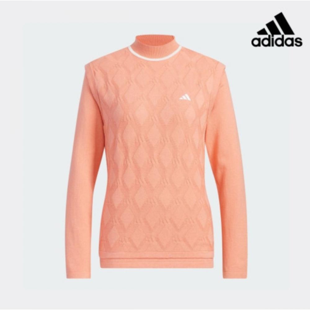 Adidas Golf 2023fw VeSt Long Sleeve Set Women S Knit lS Setup Coral Hz6117
