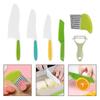 Plastic Fruit Knives To Cut Fruits Vegetable Dessert Tool 6Pcs Peeler Kids Cooking Cutter Set Kids Knife Safe Kitchen Supplies Potato Crinkle Cutter