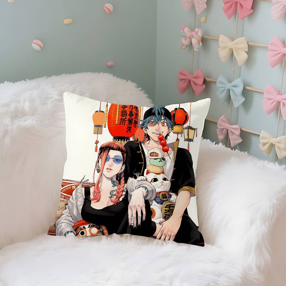 Гокуракугай Аниме Наволочка Наволочка Декоративная Подушка Скандинавский Винтажный Стиль Чехлы для Подушек Дом Гостиная Диван Кушетка Сиденье