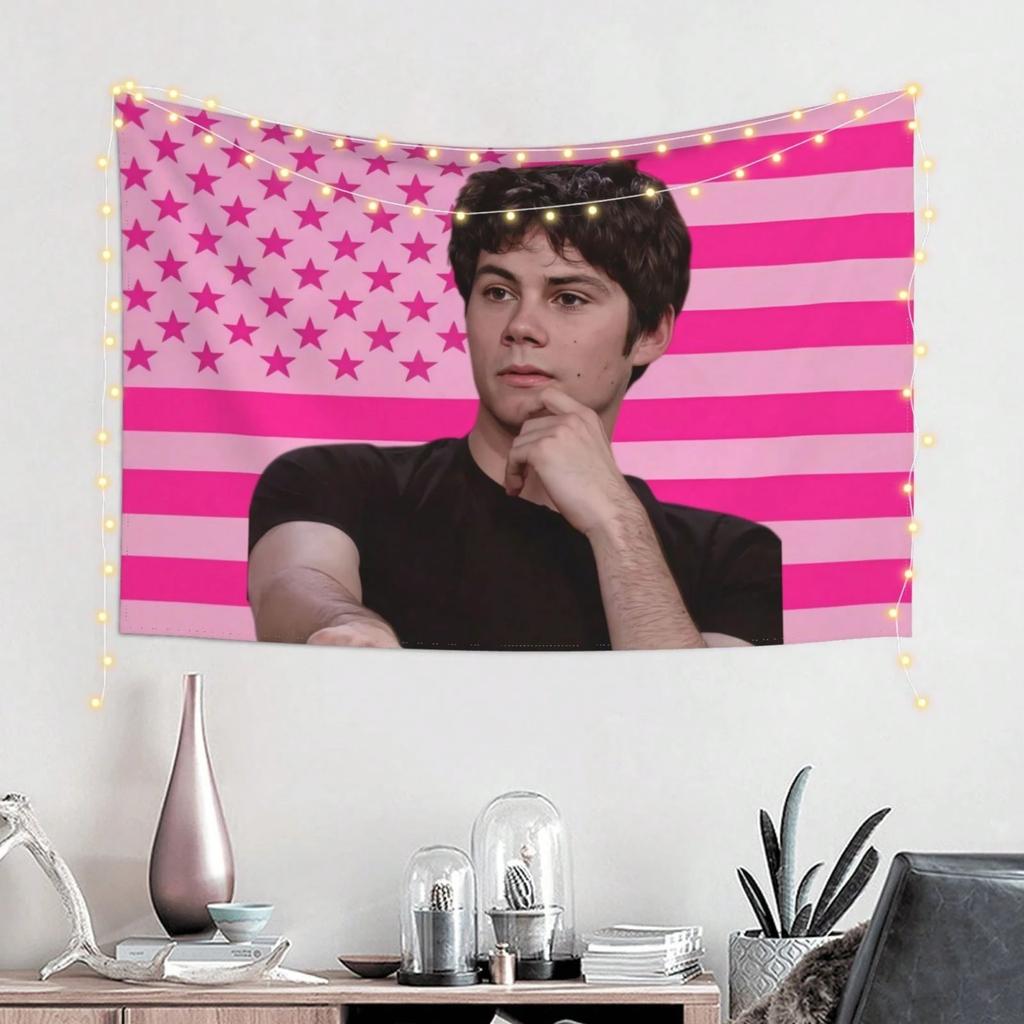 Dylan OBrien Tapestry Flat Print Wall Hanging Indoor Outdoor Decor for Bedroom Dorm Porch Trendy Star Themed Banner for Room
