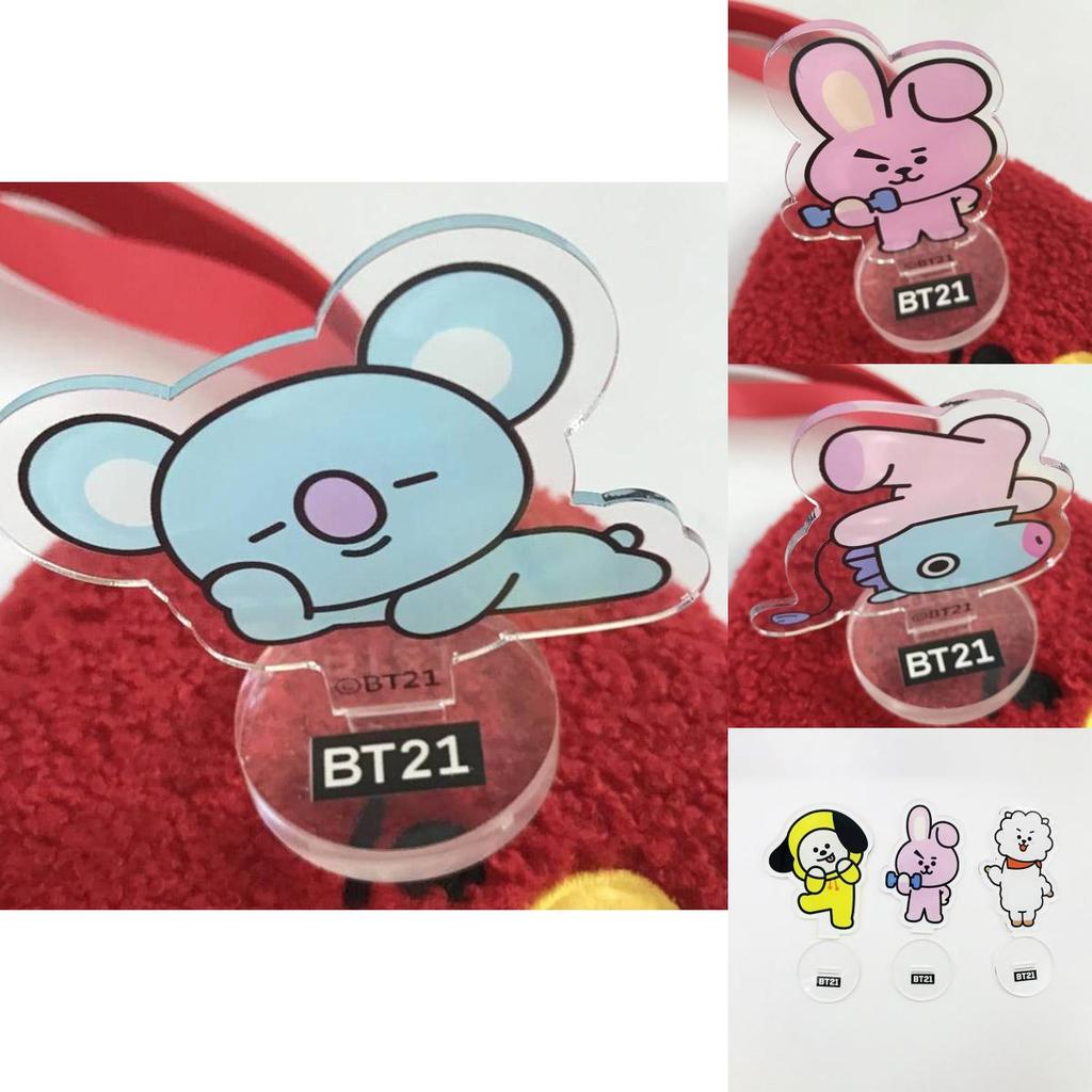Bts Bt21 Kpop Милый Стенд Фигурка Действия Кукла Ван Акриловый Настольный Декор