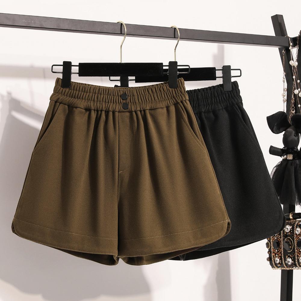 DIMANAF Plus Size 2025 New Winter Women Shorts Pants Loose Casual Short Pants Elastic Waist Fashion Lady Thick