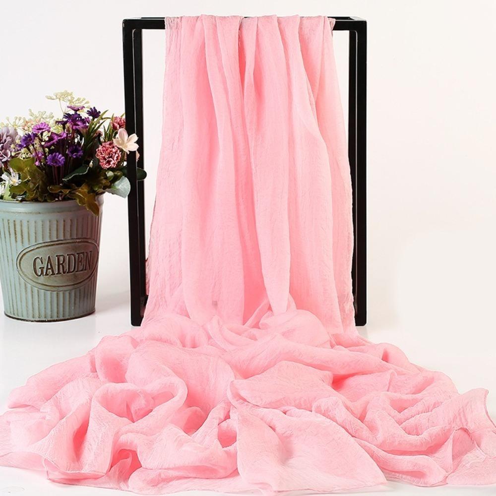 Solid Color Scarf Chiffon Fabric Beach Scarves New Headscarf  Gift