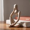 3pcs White Resin Figurine 5in Abstract Sculpture Great Gifts Art Collectible  Desktop Decor