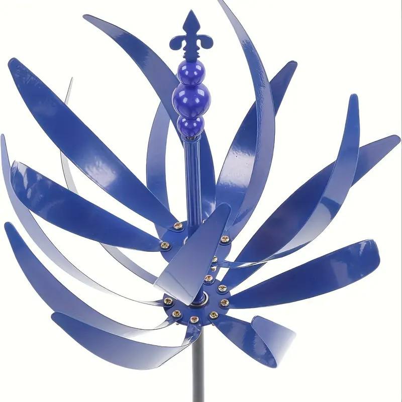 Металлический уличный кинетический ветряк-спиннер: Художественное кованое украшение для двора ручной работы