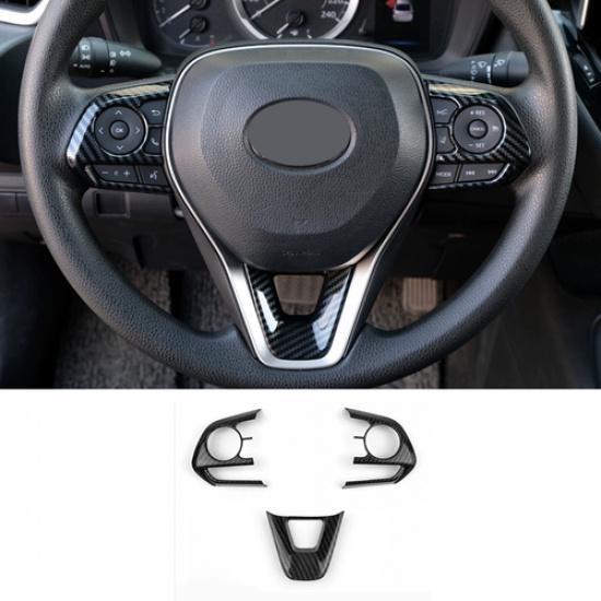 Carbon Fiber Steering Wheel Frame Trim For Toyota Corolla Cross -2025