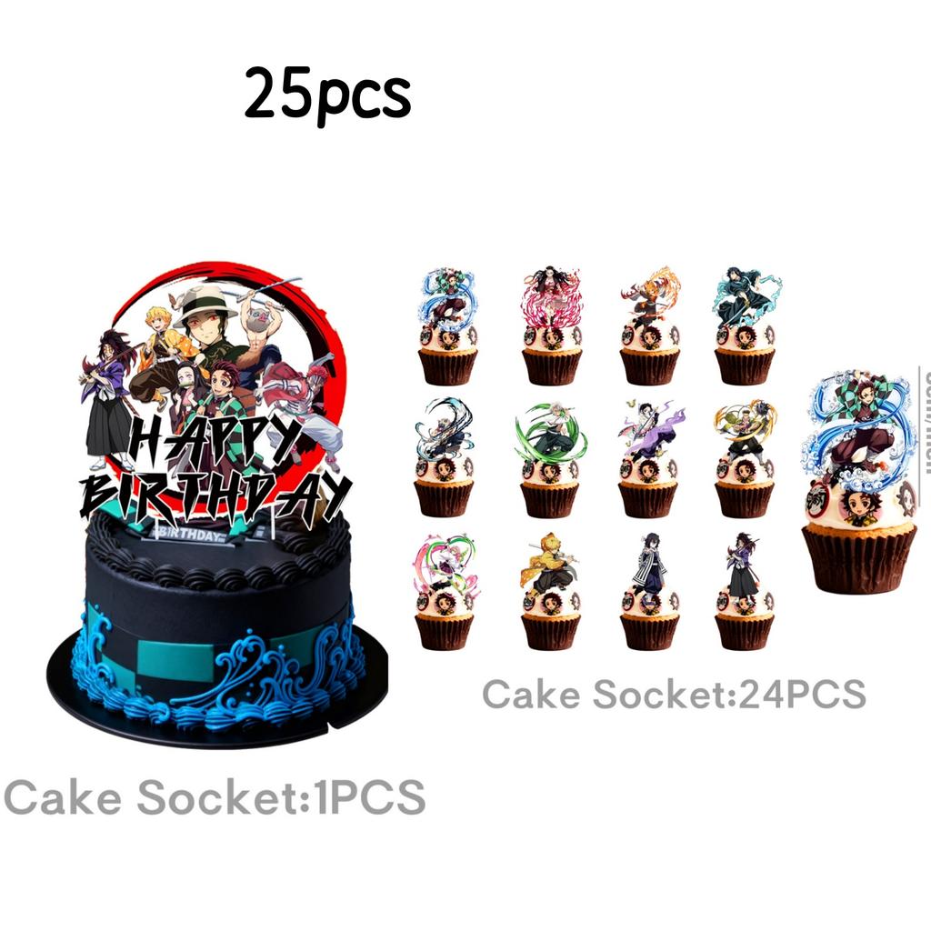 Anime Demon Birthday Party Decoration Disposable Tableware Plate Tablecloth Cup Napkin Baby Shower kids Party Favors Supplies