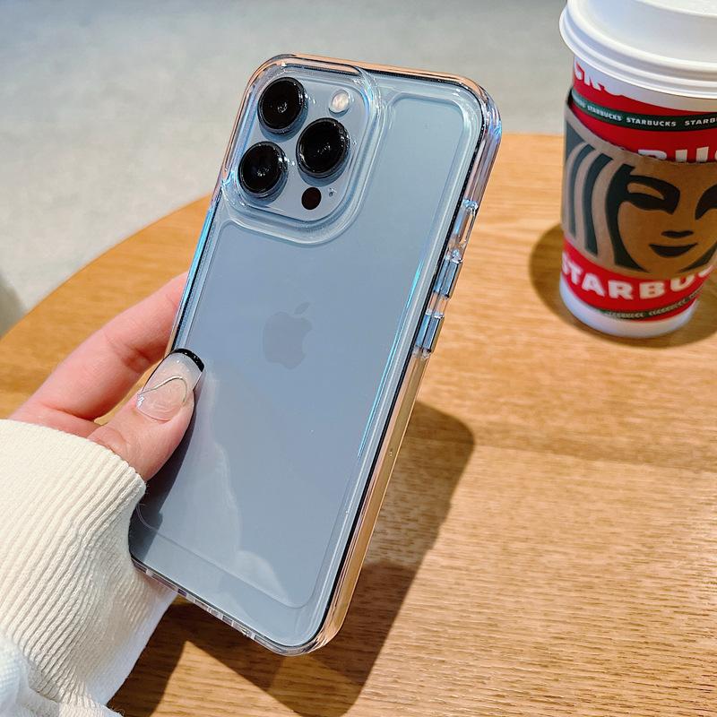 Подходит для Apple 15 Promax Высокопрозрачный Космический Чехол 11 Гальванизированных Кнопок iPhone 16 Акриловый 12 Жесткий Чехол