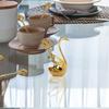 Stainless Steel Swan Spoon Set Creative Swan Base Holder With 6 Spoons Coffee Spoon Ice Cream Spoon Dessert Spoon Set