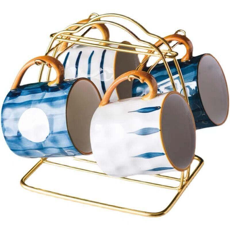 400ml Japanese Style Ceramic Coffee Mugs with Spoon Lid Breakfast Oatmeal Milk Juice Tea Office Home Water Cup Gifts Drinkware