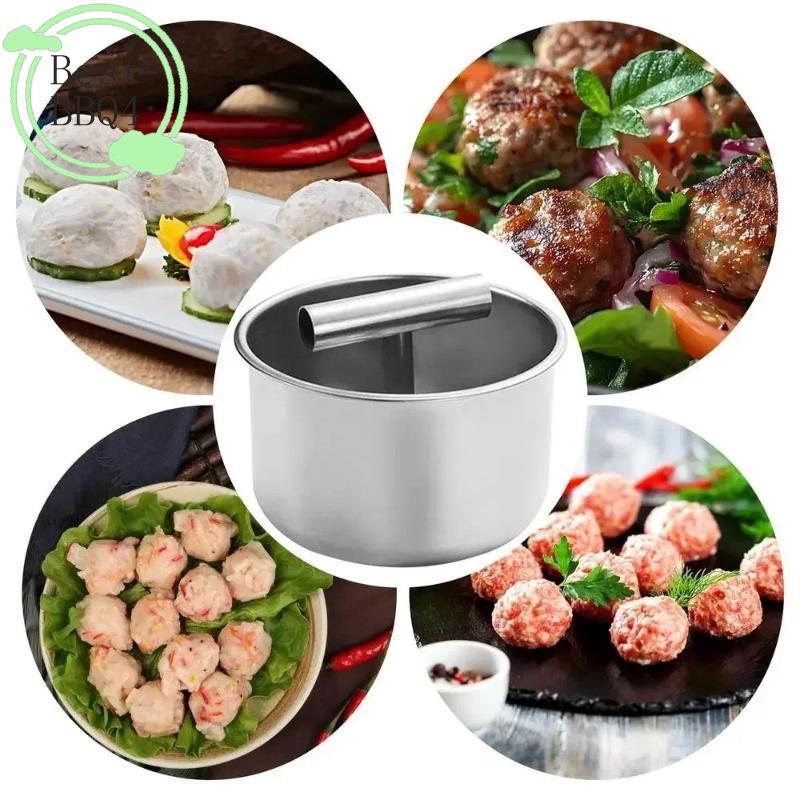 (BBQ4)Meatball Maker Press Stainless Steel Meatball Maker Meat Ball Multi-functional Maker Tool Household Kitchen Mold 4