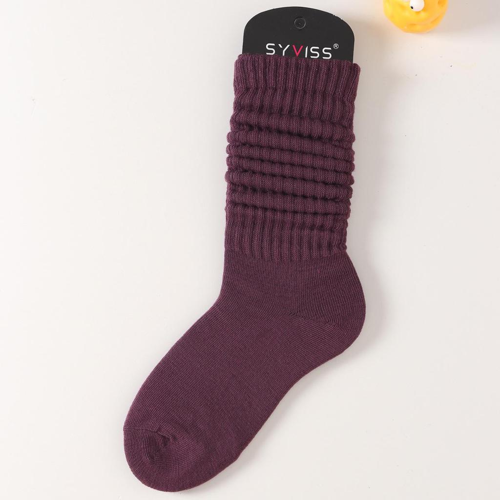 SYVISS Unisex Solid Color Scrunch Socks - Long Warm Leg Warmers, Slouch & Bubble Styles for Men and Women.