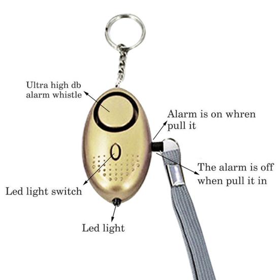 Мини-сигнализация самозащиты 130 дБ громкая портативная самозвуковая SOS аварийная сигнализация