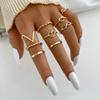 Fashion Jewelry Rings Set Gold Color Hollow Round Opening Women Finger Ring for Girl Lady Party Wedding Gifts