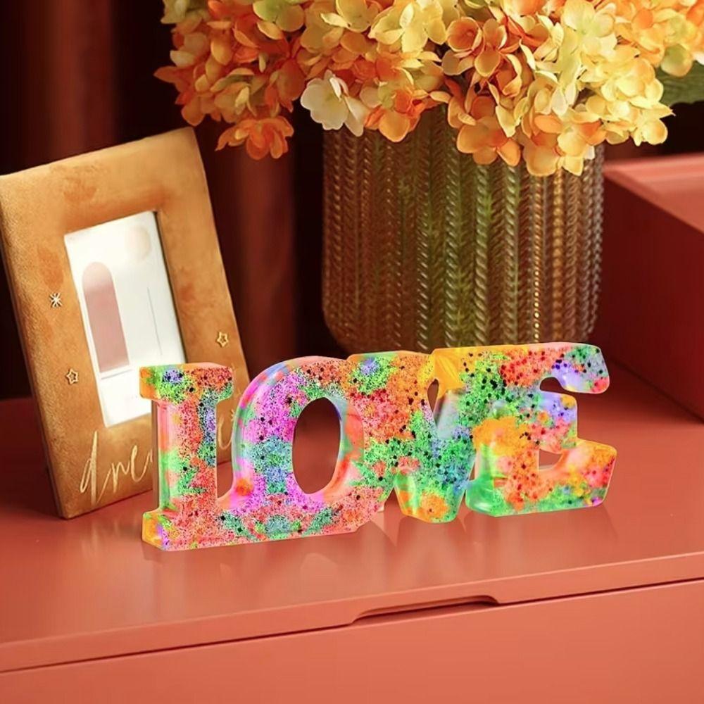 Handmade DIY Resin Crafts English Letters Epoxy Resin Mould Decorative Candle Mold Office