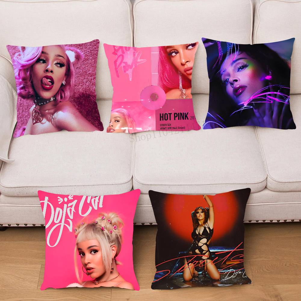 Чехол для подушки певицы D-Doja Cat Квадратная подушка Спальня Диван Отдых Комфортная подушка Автомобиль Гостиная Декор дома