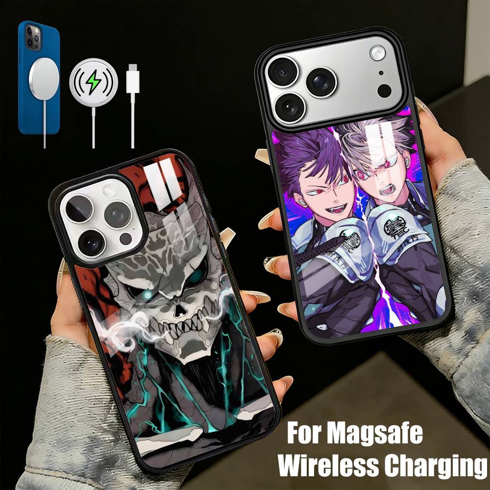 Чехол для телефона M-Monster-8 Anime K-KaijuS No-8 Для iPhone 17, 16, 15, 14, 13 Plus, Pro Max Магнитный Для Magsafe Беспроводной Зарядки