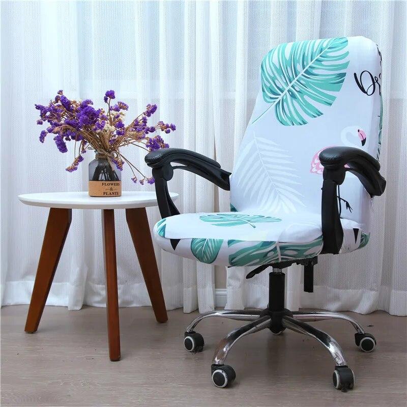 Office Rotating Computer Chair Cover Elastic Printed Chair Covers Anti-dirty Washable Lift Seat Protector Case for Meeting Room