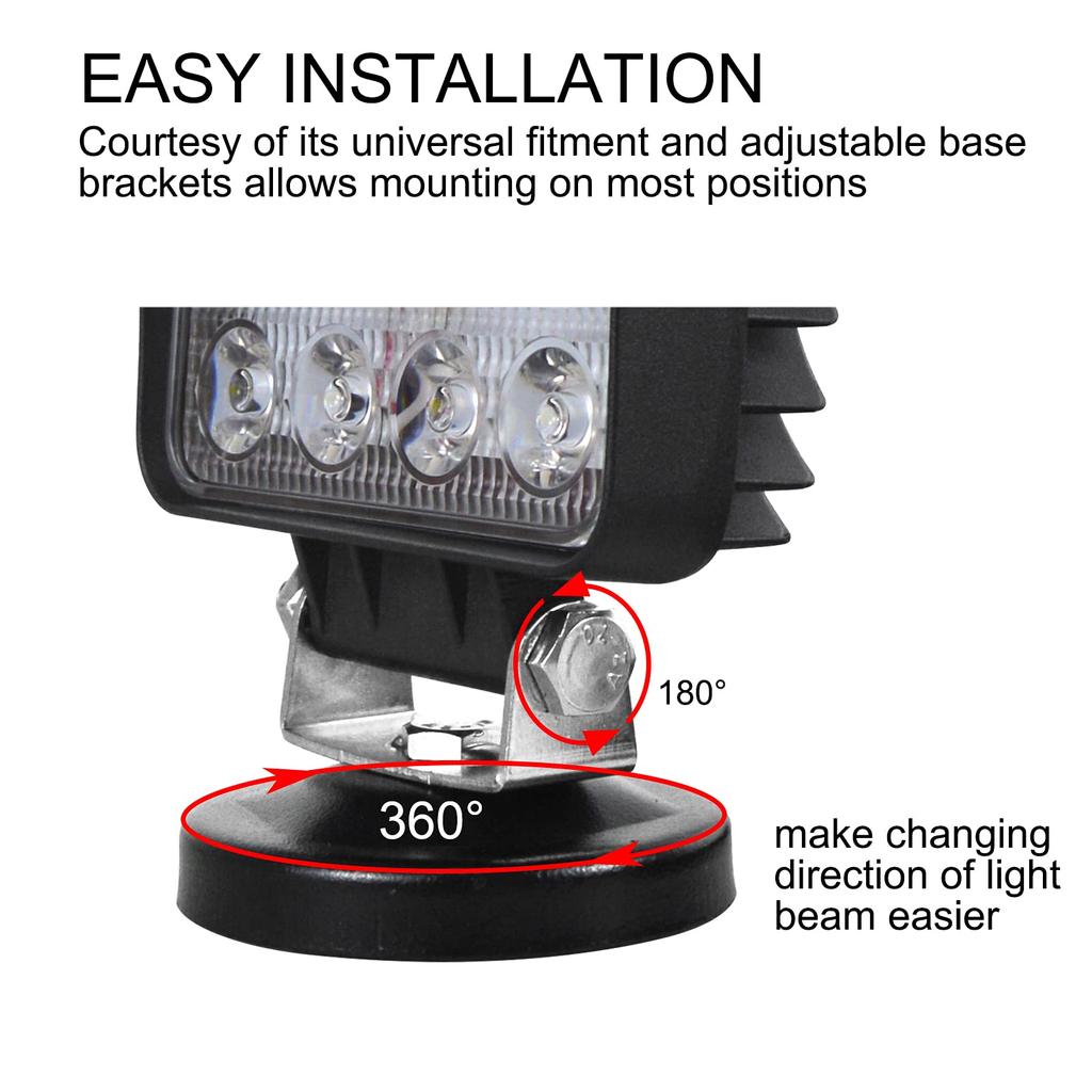 Willpower 4" 48W LED 12V 24V LED Light Bar с магнитным основанием Широкоугольный светодиодный рабочий фонарь IP67 Водонепроницаемый светодиодный прожектор 6000K Белый