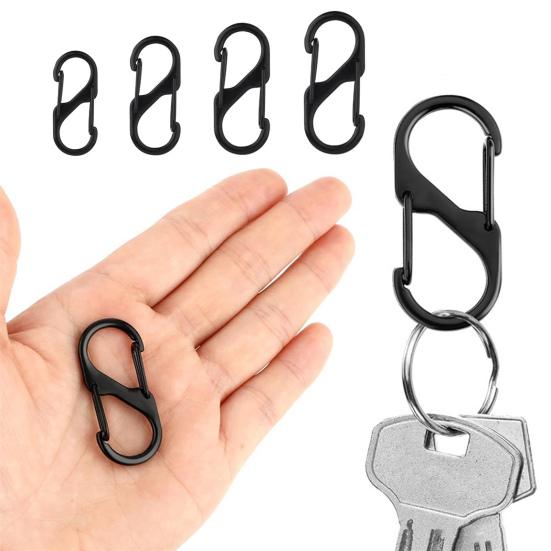 10 шт., карабины, застежки-молнии, двойная пружина, S, карабин, замки на молнии, двухсторонняя пряжка, дизайн открытия, противоугонные застежки-молнии