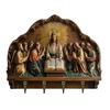 Yousheng Wall Mount Key Holder Wooden Carving Jesus Themed Key Organizer Multi-purpose Home Office Entryway Decorative Key Hanger Rack