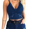 Женщины Женщины V Шеи Треугольник Чашка Кружева Камзол Bralette Беспроводной Бюстгальтер Бюстгальтер