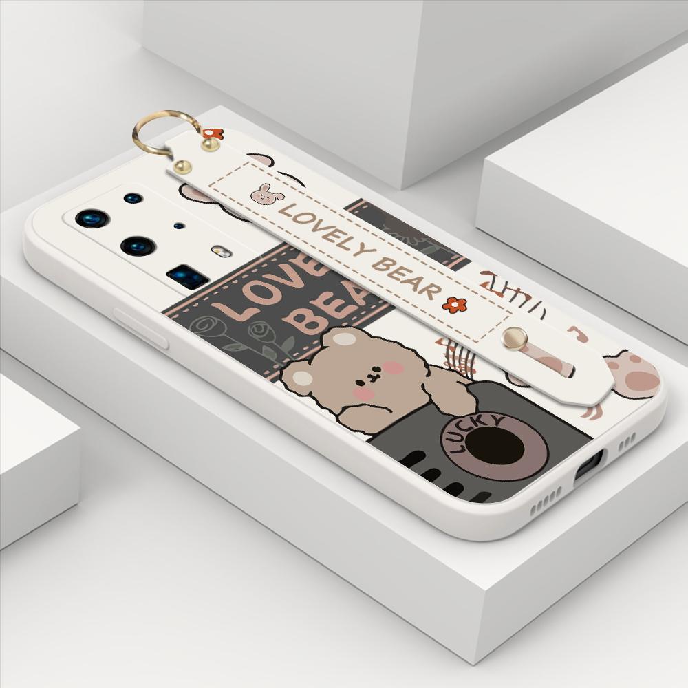 Для Honor 70 90 Lite X6 X6a X6b X8 X8a P20 P30 P40 Pro Infinix Smart 8 с браслетом Retro Music Bear Мягкий силиконовый противоударный чехол для телефона