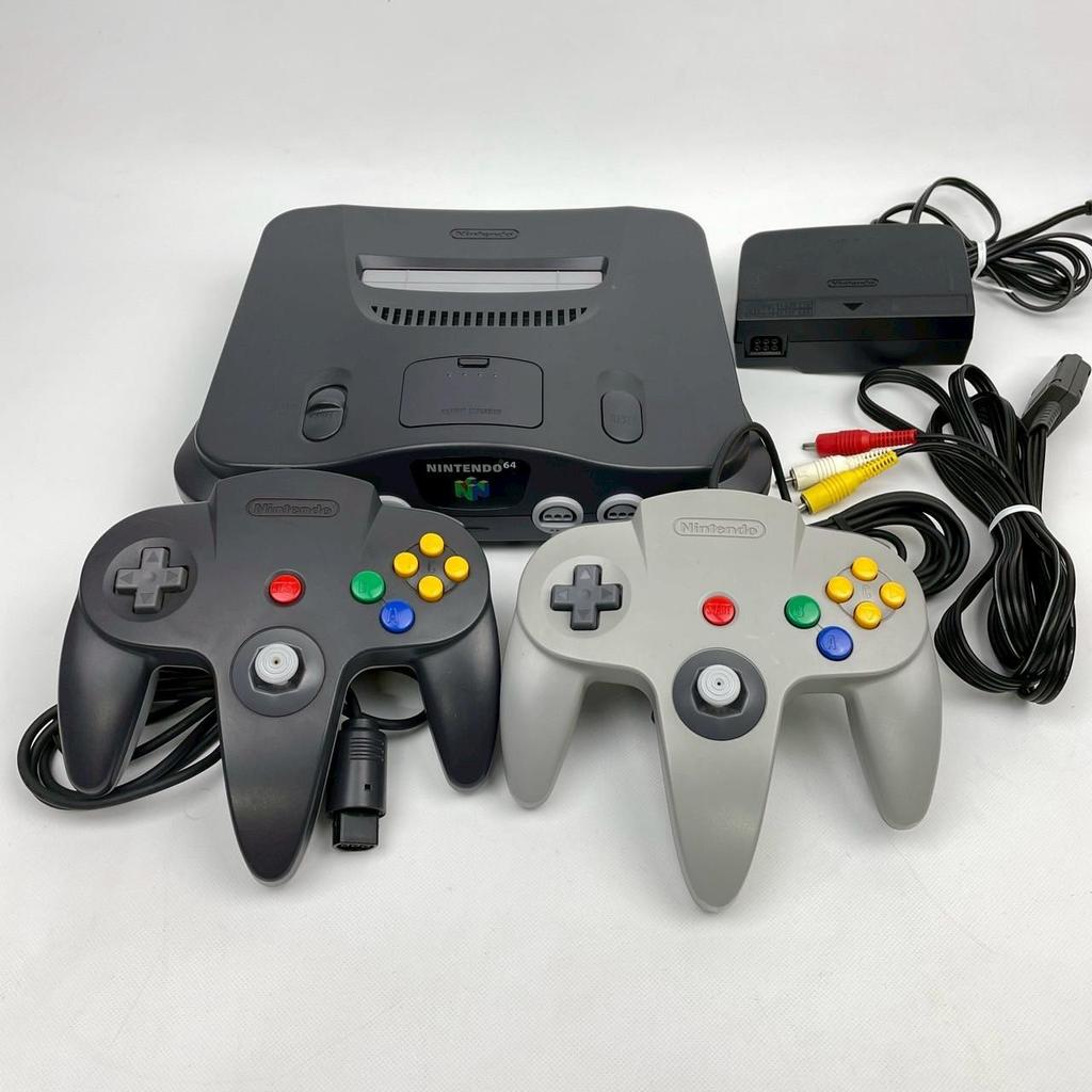 Nintendo 64 Черная консоль + контроллер + аксессуар Регион Фри Б/У Протестировано