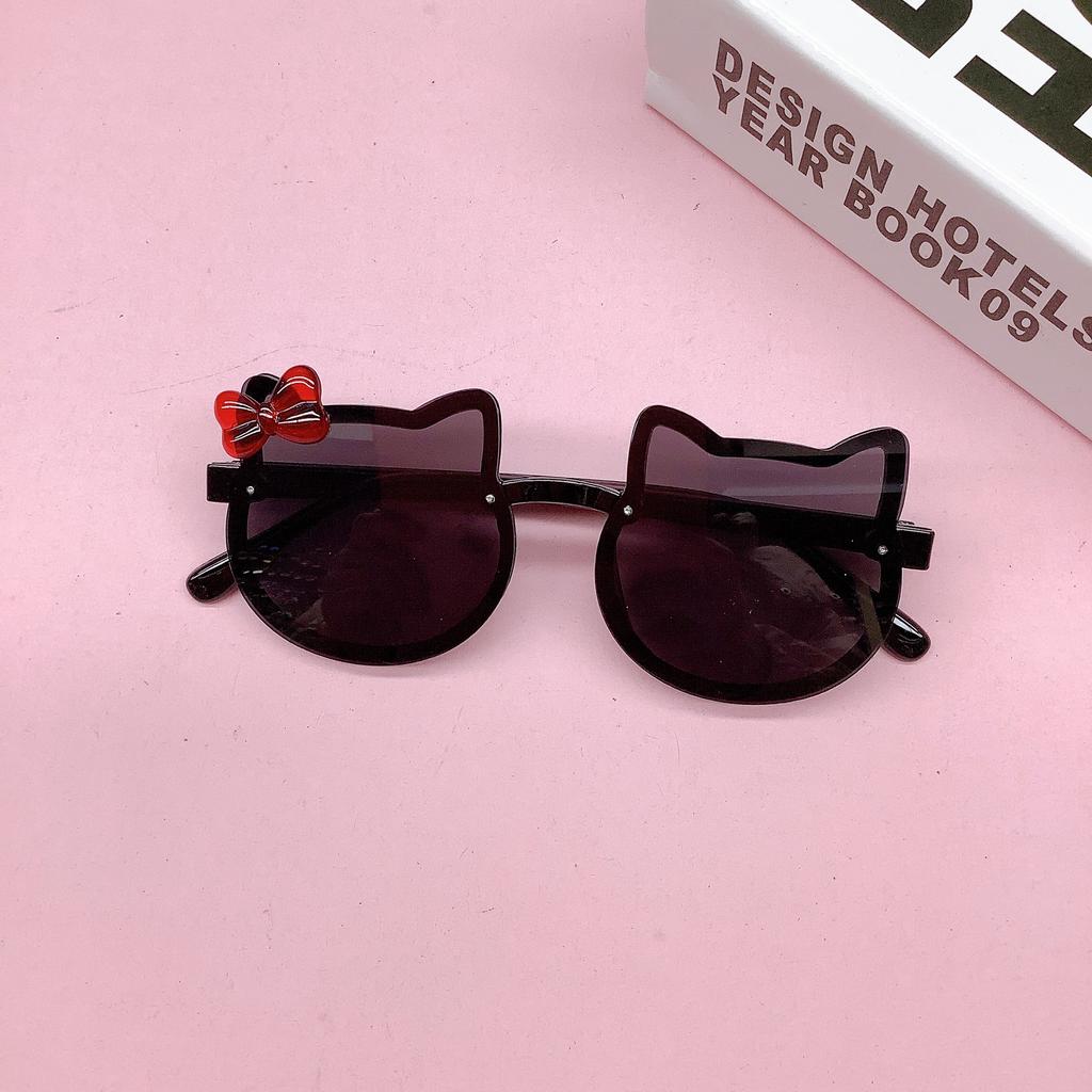 Модные детские солнцезащитные очки с бантом, милые детские солнцезащитные очки в форме кошки, модные солнцезащитные очки для девочек