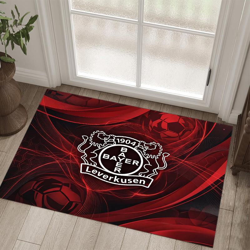 Bayer Leverkusen Football Design Crystal Velvet Carpet Cozy Non?Slip Printed Rug For Bedroom Living Room Entrance