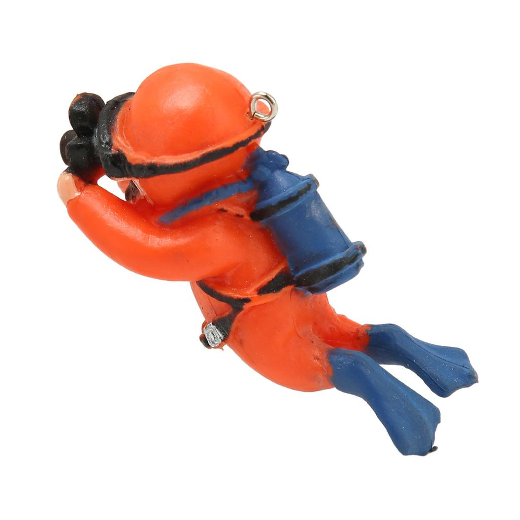 Aquarium Diver Decoration Floating Fish Tank Small Diver Model for Floating Aquarium Accessory Orange Fatty Taking