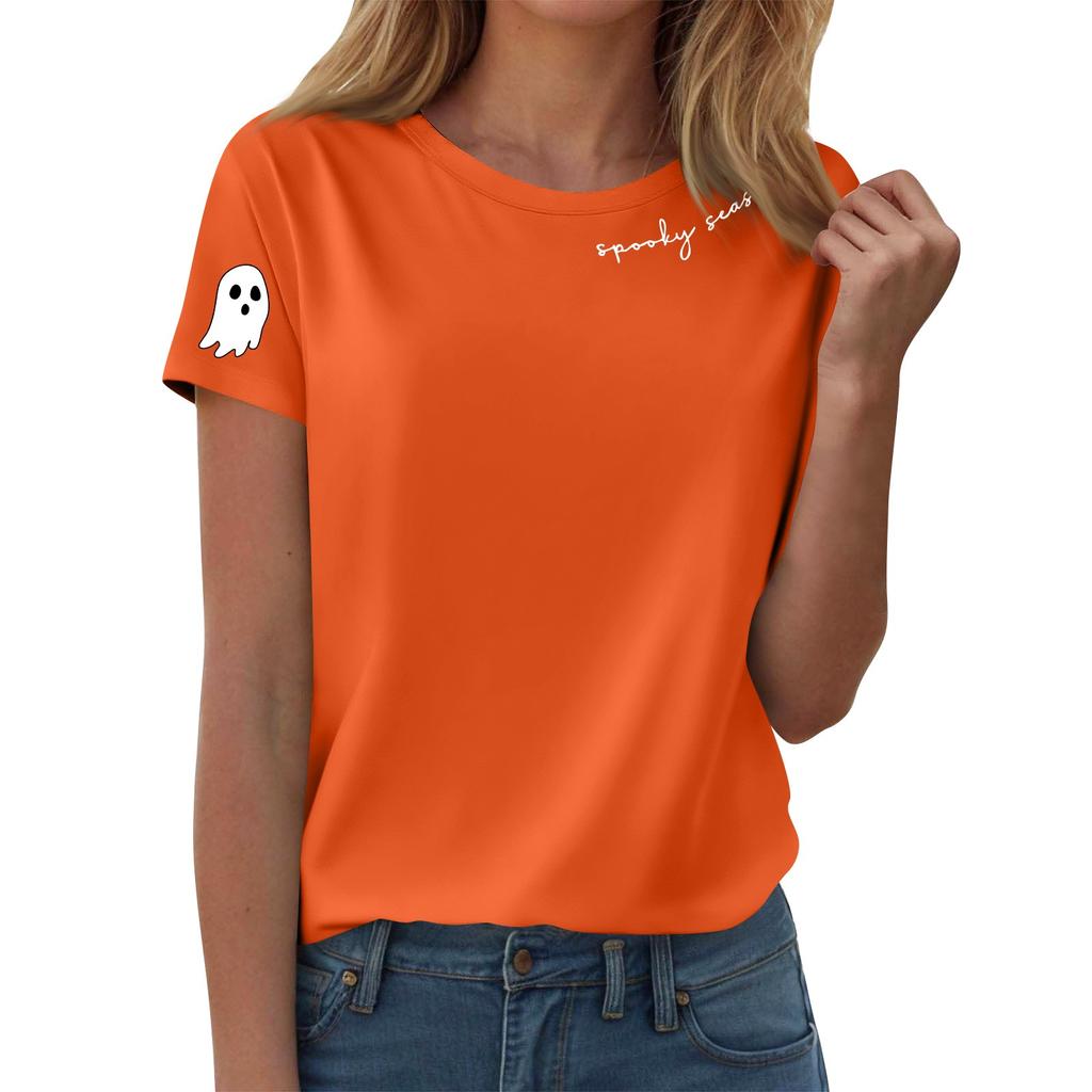 Женские футболки, Женские топы с коротким рукавом, Летняя мода, Повседневные стильные футболки с круглым вырезом, Туники