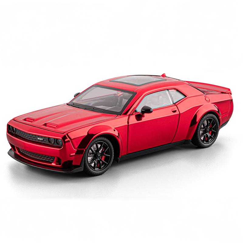 1:24 Dodge Challenger SRT Hellcat Redeye Гальваническое покрытие Спортивный автомобиль Сплав Литье под давлением Модель автомобиля Коллекция Хобби Украшения Дисплей