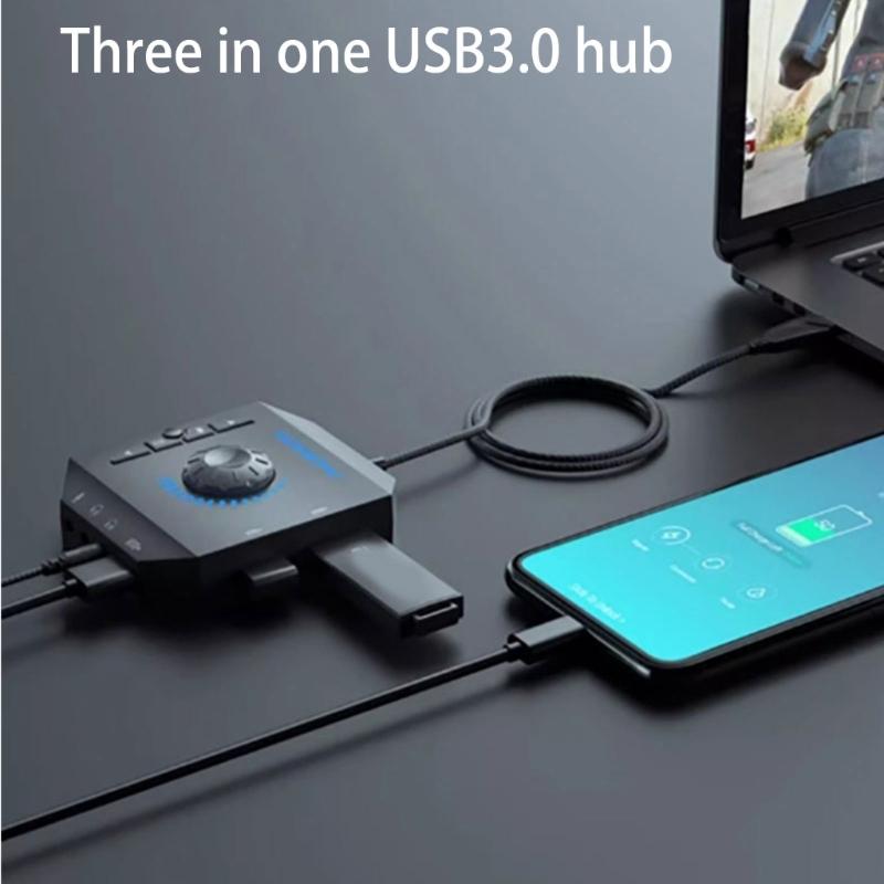 USB-звуковые преобразователи с чистым звуком и портами 3,5 мм и USB для ПК, ноутбуков, наушников, микрофонов