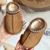 Winter Kids Genuine Cow Leather Snow Boots New Design Toddler Fur Slippers Classic Ultra Mini Girls Boy Baby Low-top Warm Shoes