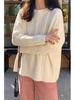 2025 Spring/Summer Women's Korean Style Long Sleeve Cable Knit Pullover Sweater