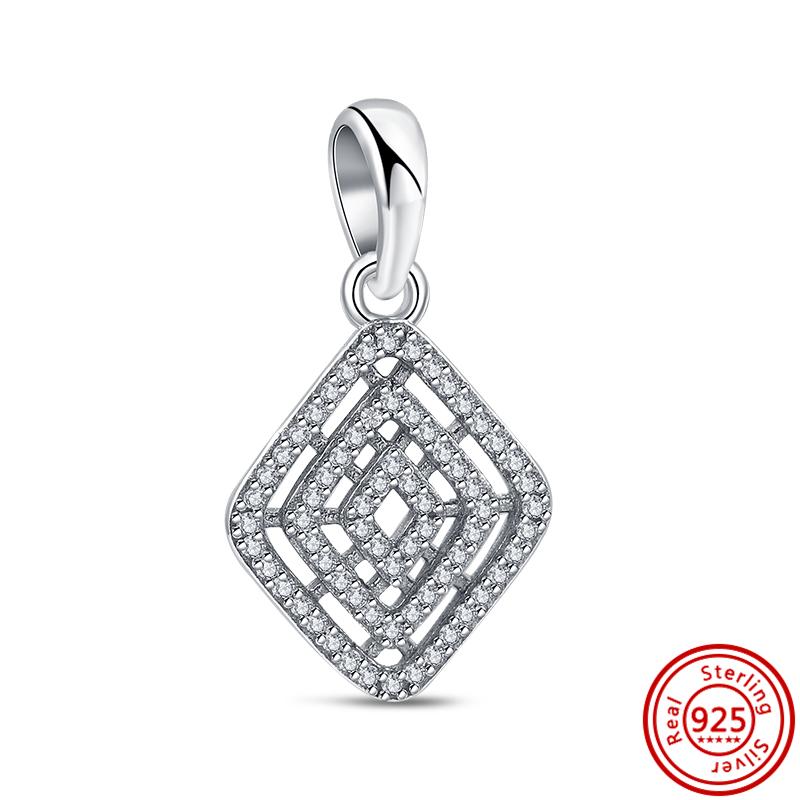 Медь 925 пробы Прозрачный циркон Снежинка Гербарий Крылья ангела и Сердце Сверкающие бусины Подходят для оригинального браслета Pantaro с шармами DIY Циркон