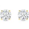 Jewels Prim 5 карат круглые серьги-пусеты из цельного 14-каратного желтого золота с бриллиантовой огранкой, на винтовой застежке, корзинка